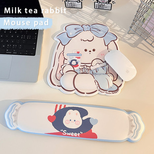 速发滑鼠垫护腕护蝶腕托软矽垫胶办公立体办公笔记兔子蝴手结
