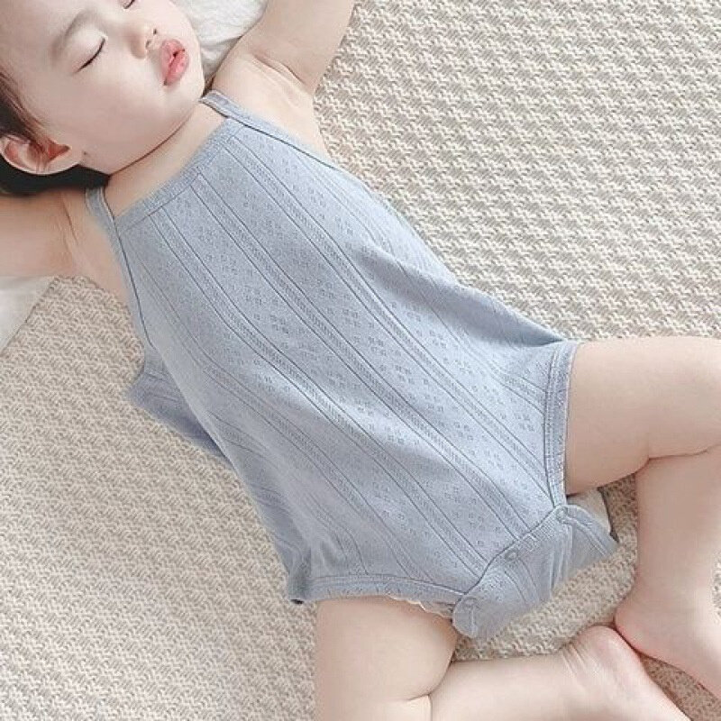速发宝宝肚兜婴儿童类连体衣服夏装男女睡衣吊带三角哈衣潮夏装薄