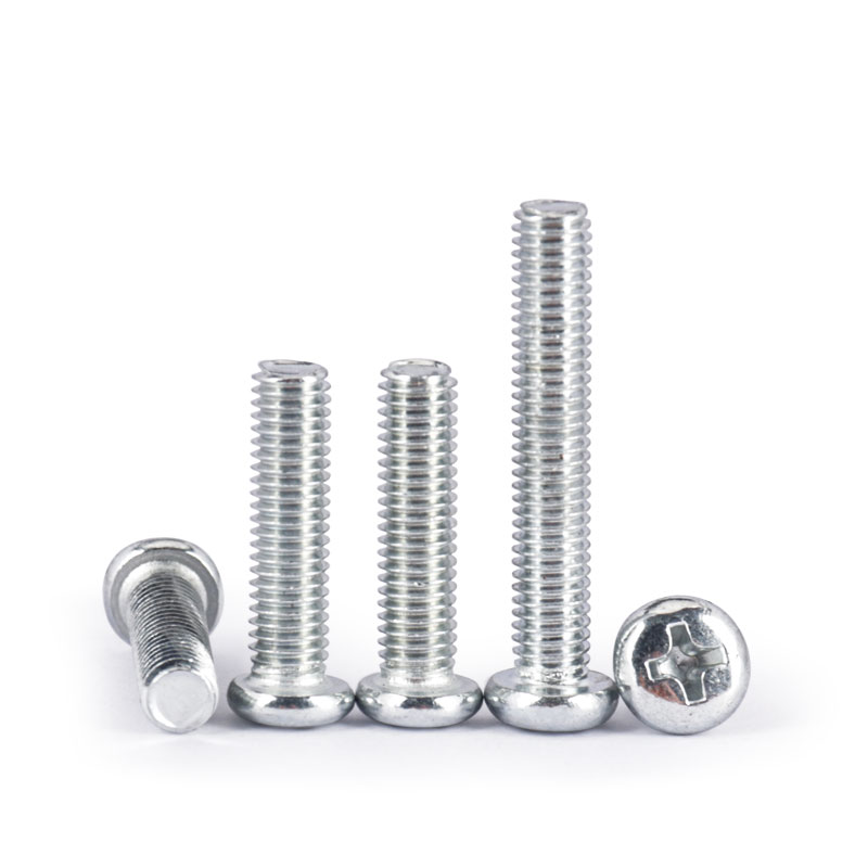 速发促螺钢镀白锌十字盘头碳钉 圆头机丝机牙螺丝4M2.5M.5MMM5M6M