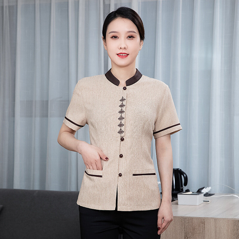 高货酒店保洁员工作服短袖女宾馆客房小区物业保洁阿姨夏装