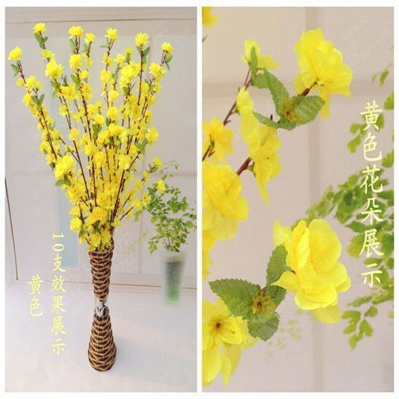 速发桃花枝桃花树塑料婚庆装饰室内客厅落地吊顶假花