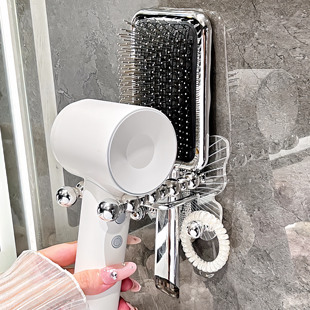 速发吹风机置物架免打孔浴室挂钩梳子挂架风生间徕吹芬卫支架家用