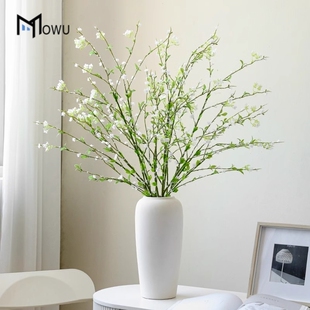 速发装生花柳花假雪摆设桌花摆件高级感玄关仿饰中式花瓶摄影道具