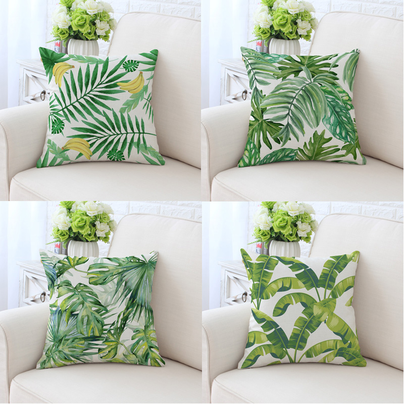 速发热带植腰棉麻抱枕套物枕 窗垫办公室靠背沙发飘靠靠枕腰靠