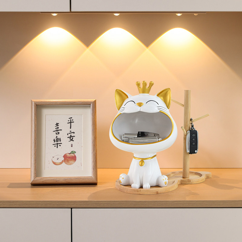 速发招财猫摆件店铺前台关件开业摆饰客厅玄装柜台收纳家用乔迁送