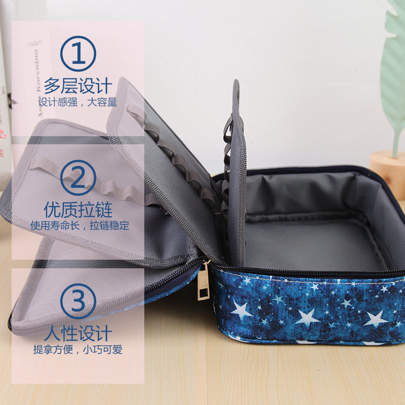 速发2018新款大容量7具色2铅笔袋美术绘画6色钢笔文彩收纳袋笔帘