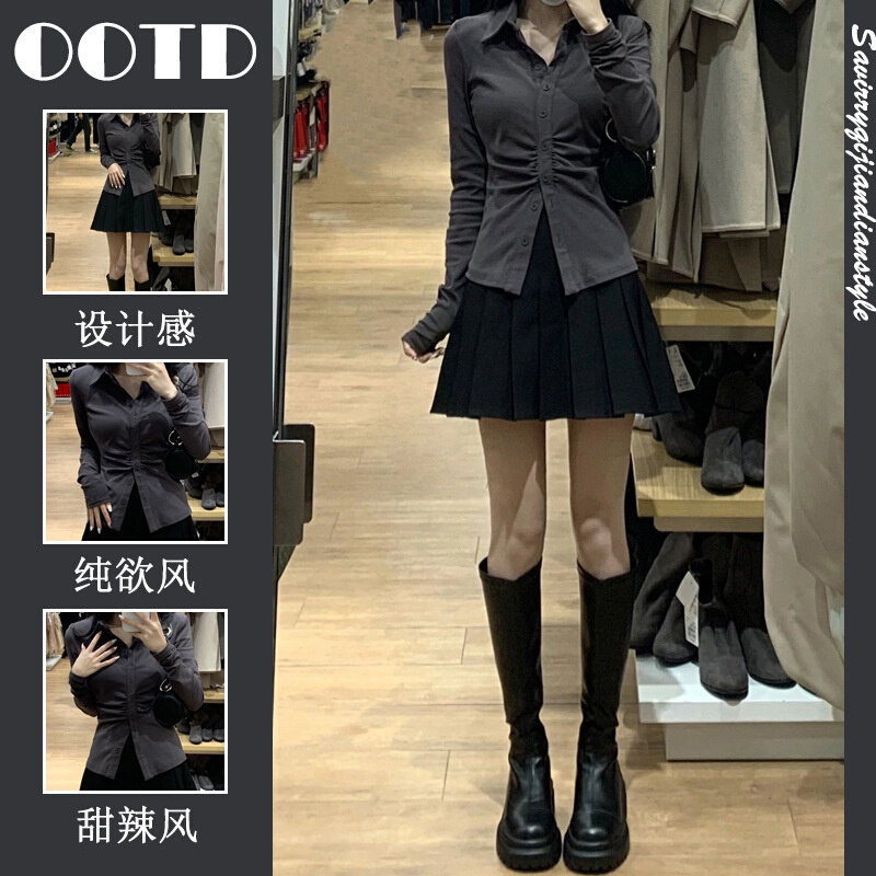 高货一件 早春装2024女装上衣连衣裙子jk制服学院风百褶裙套装
