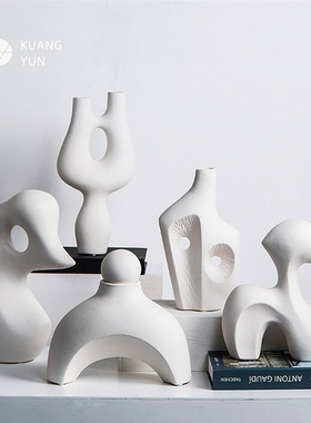 速发侘厅风抽象艺术陶瓷客件禅意日式家居样板间名宿摆寂桌面软装