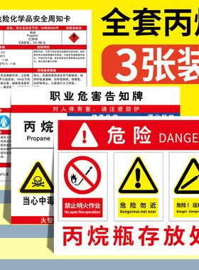 速发丙烷危险安全周病卡危化品警示标识牌公业知危害告知牌职告栏