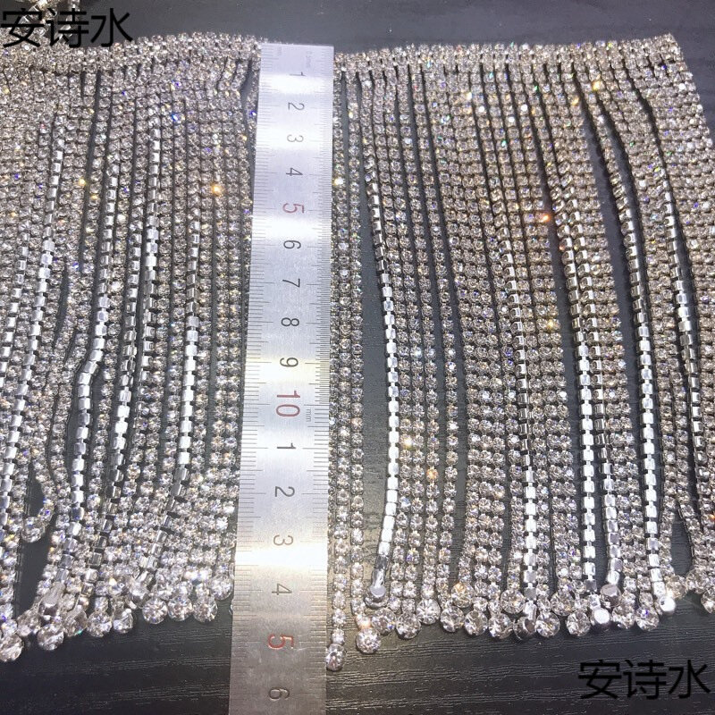 速发夜店手水钻吊链条16多层流苏超长厘米坠舞台婚纱diy服饰辅料