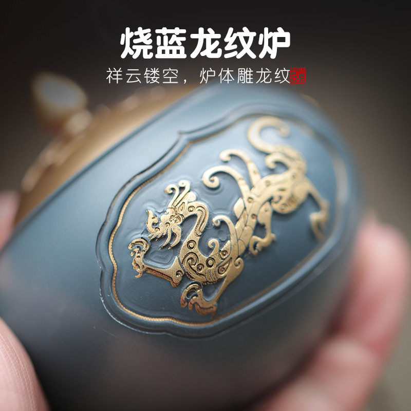 速发仿古吊挂香炉中式窗花雕龙古风悬挂纯铜沉香檀香炉简约风复古
