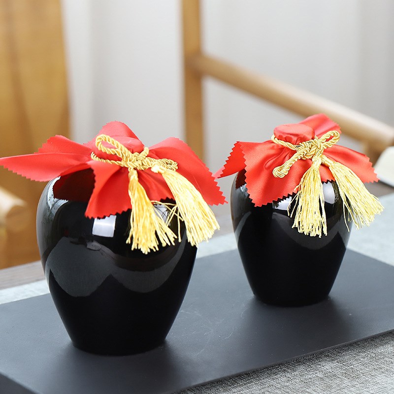 速发可5黑釉陶瓷酒坛酒瓶1斤2斤批斤斤10斤装家用原浆酒具密封瓶