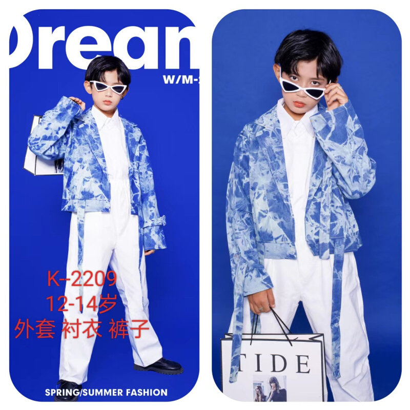 高货影楼新款男女大童杂志风写真服装儿童时尚模卡摄影艺术拍照套