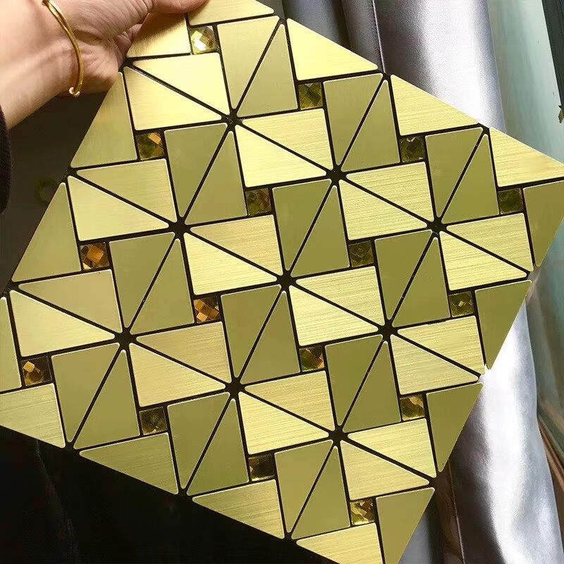 速发自粘板砖贴厨房电景背视墙金属铝塑瓷马赛克墙贴防水潮KVT装