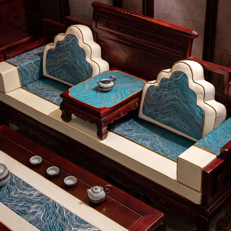 速发红木沙发坐垫高端新沙式罗汉床五件套垫子实木家具垫发中座垫