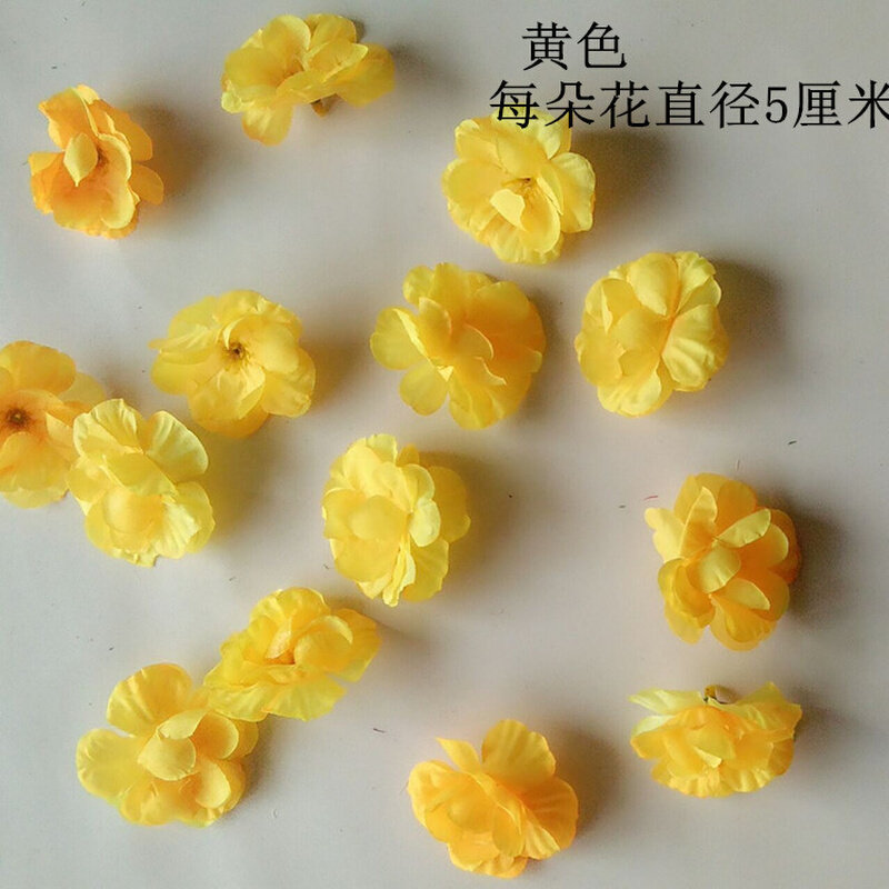 速发桃花朵 桃花瓣玫瑰花装饰花假花塑料花小花朵布花朵假梅花
