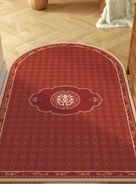 速发庆vc皮革地垫红色结婚喜p订婚婚庆高端高级感大面积免进脚垫