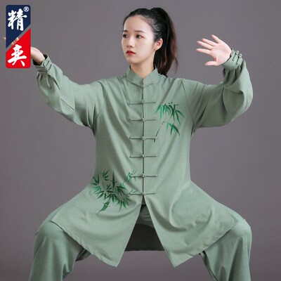 速发太极手新款高端时尚服绘竹君太极拳练武服男功术表演服