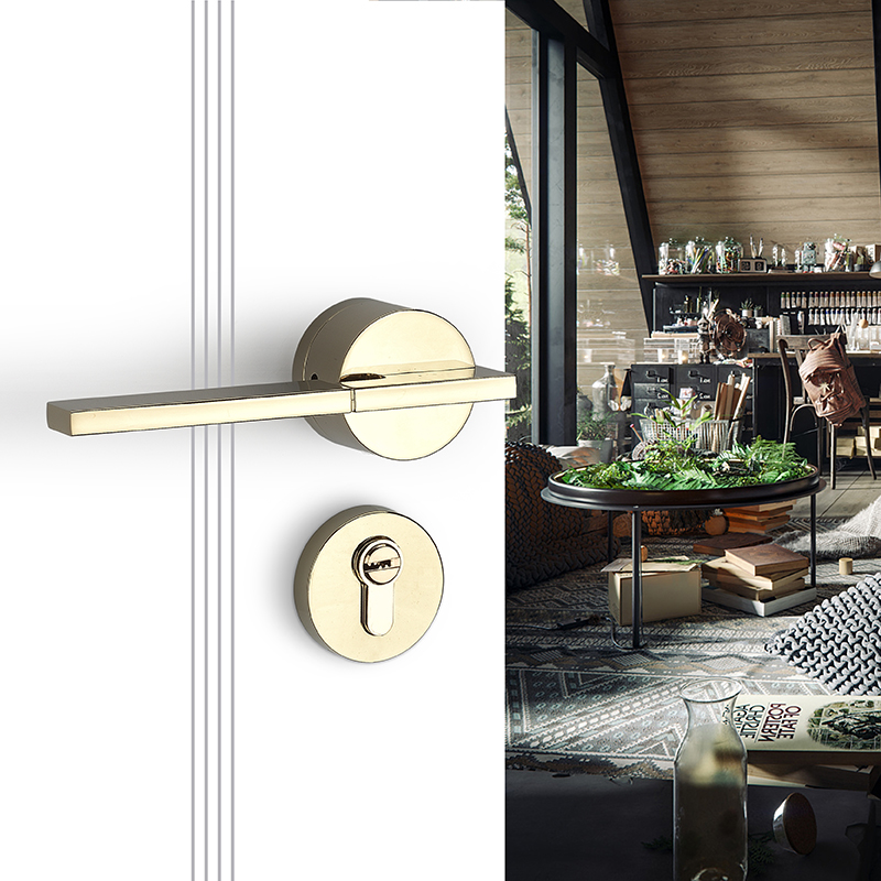 速发锌合金黑色用中式分体静音7255房门锁简约家新金色室内门灰通