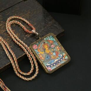 【匠心手绘】五爷唐卡画像藏式八大守护神装饰品男士女士挂件手工
