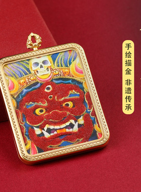 【寺庙同款】半手绘矿砂描金