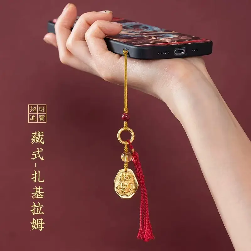 【纯手工制作】古法沙金扎基拉姆手机链挂件藏式女财神手机挂绳招,3C数码配件,手机挂件/手机链,淘宝优惠券,粉丝福利购,淘宝优惠卷