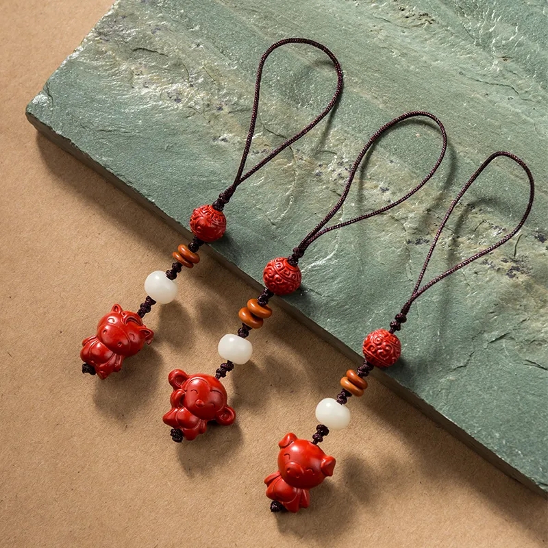 杭州灵隐朱砂十二生肖手机链挂件