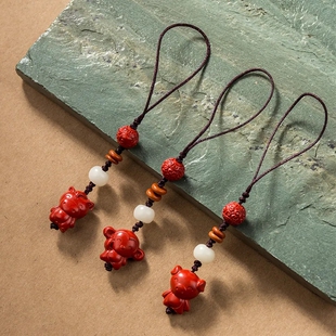 杭州灵隐朱砂十二生肖手机链挂件吊坠本命年礼物12生肖挂件高含量