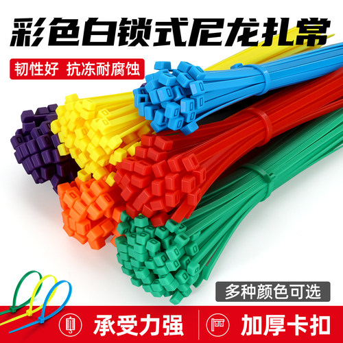 扎带塑料自锁式束线带红绿蓝彩色