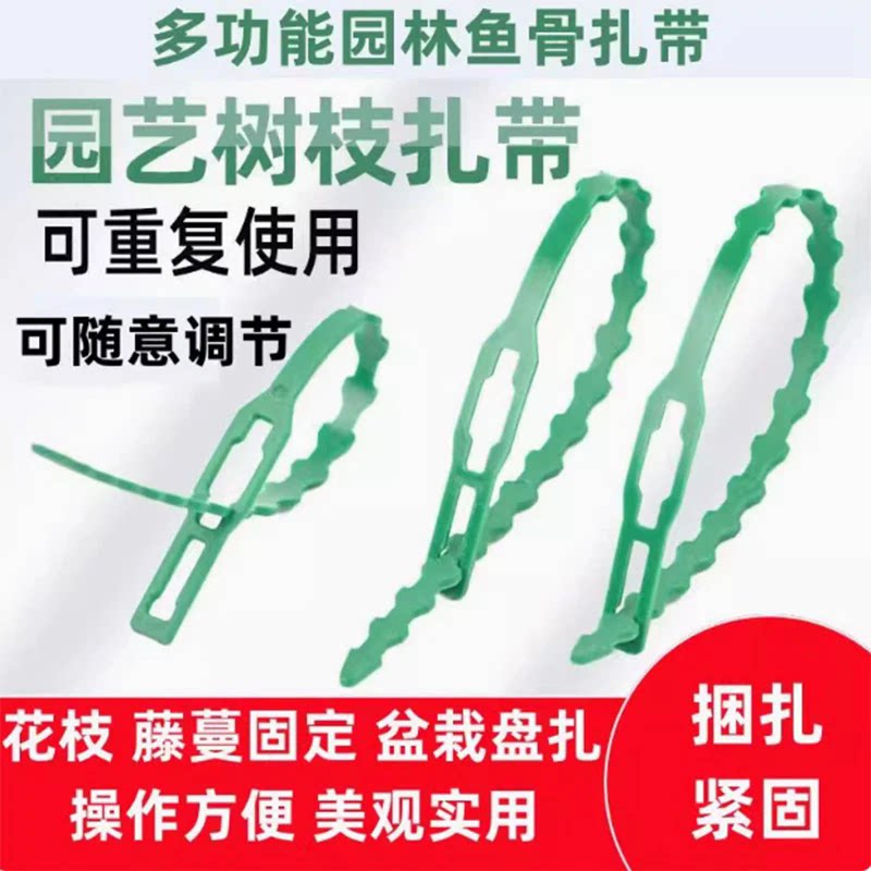 扎线鱼骨可调节爬藤植物造型固定线塑料多用途捆绑绳园艺鱼骨扎带