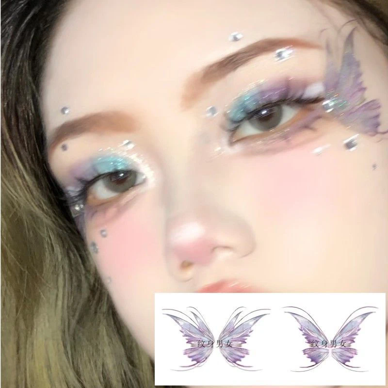 六一儿童节闪粉可爱脸贴面部彩绘贴饰纹身贴纸创意表演眼妆彩绘