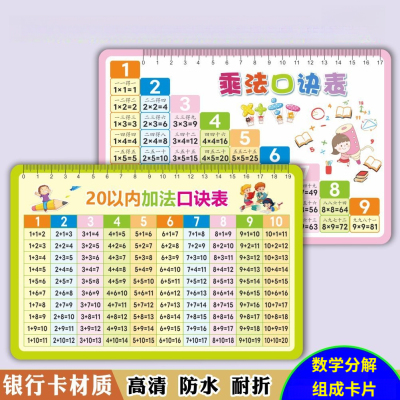 10以内的分解与组成数学公式卡片