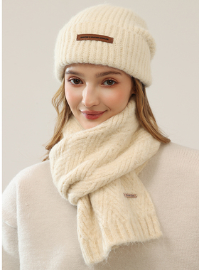 ZNHN秋冬新款羊驼毛围巾女高级感保暖针织百搭围巾加厚软糯围脖