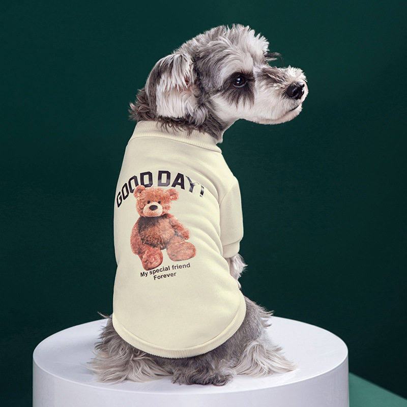 泰迪韩版衣服狗猫咪宠物用品两脚薄绒秋冬保暖小熊卫衣