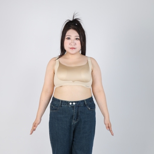 自在大码微胖大胸显小兔耳杯文胸女聚拢收副乳防下垂无钢圈内衣