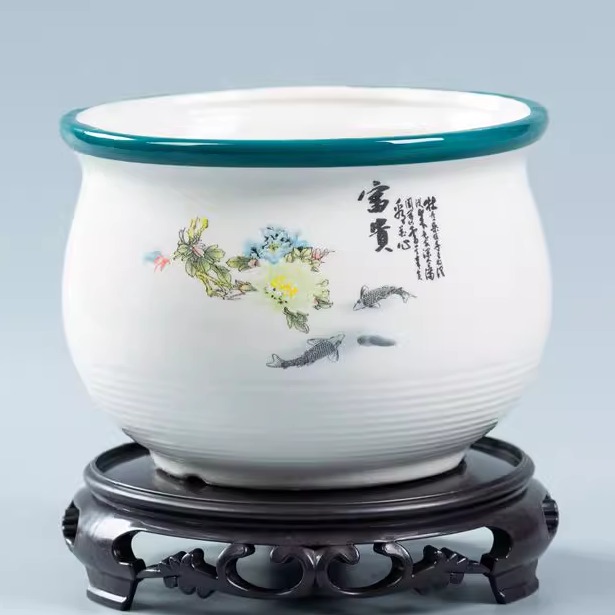 花盆陶瓷中國風大號蝴蝶蘭古典清倉帶底座蘭花綠蘿新款個性花盆