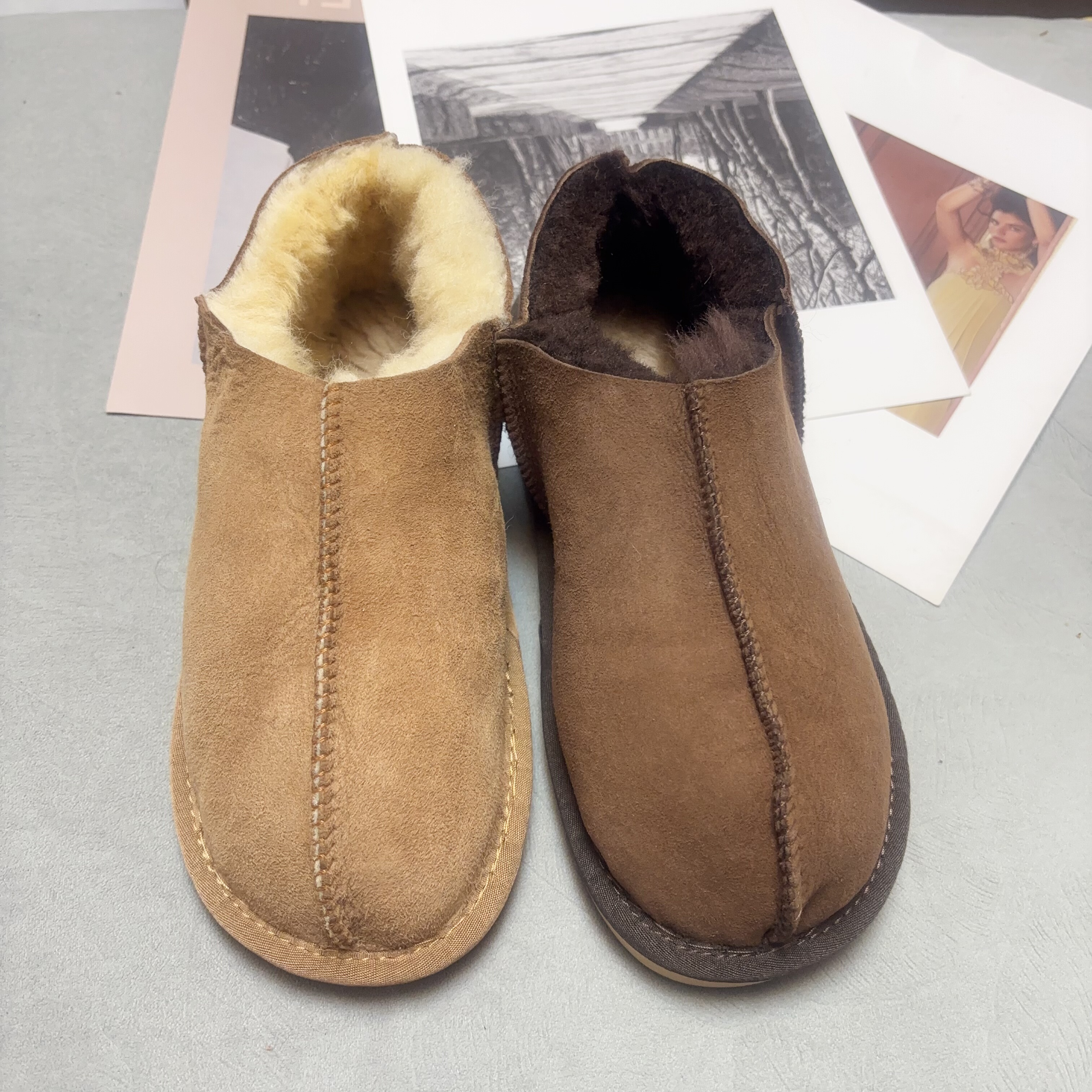 羊皮毛一体全包拖鞋加厚保暖男女同款一脚蹬懒人鞋