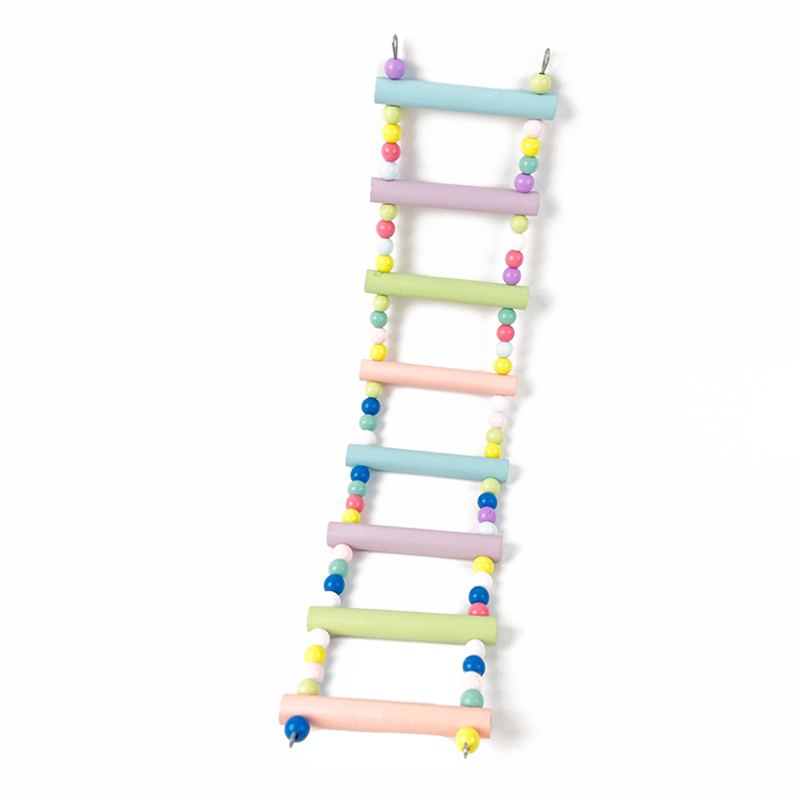 鹦鹉爬梯秋千玩具马卡龙彩虹云梯