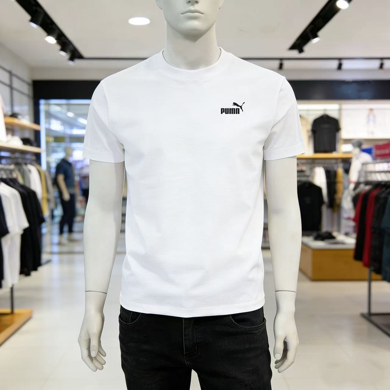 奥莱100%纯棉短袖t恤男夏季2026新款圆领半袖白色上衣