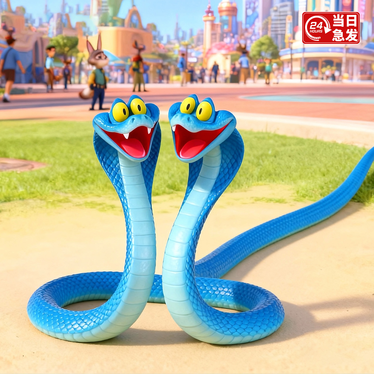 新疯狂动物城2盖瑞新款解压仿真蛇玩具模型朱迪尼克摆件全身可动6