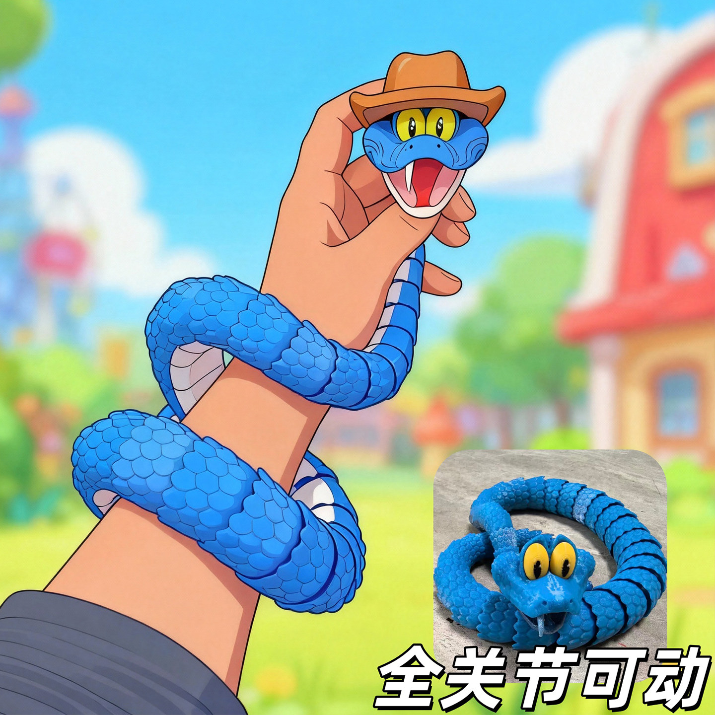 3d打印蛇新款盖瑞全身关节可动立体仿真动物模型儿童玩具礼物摆件