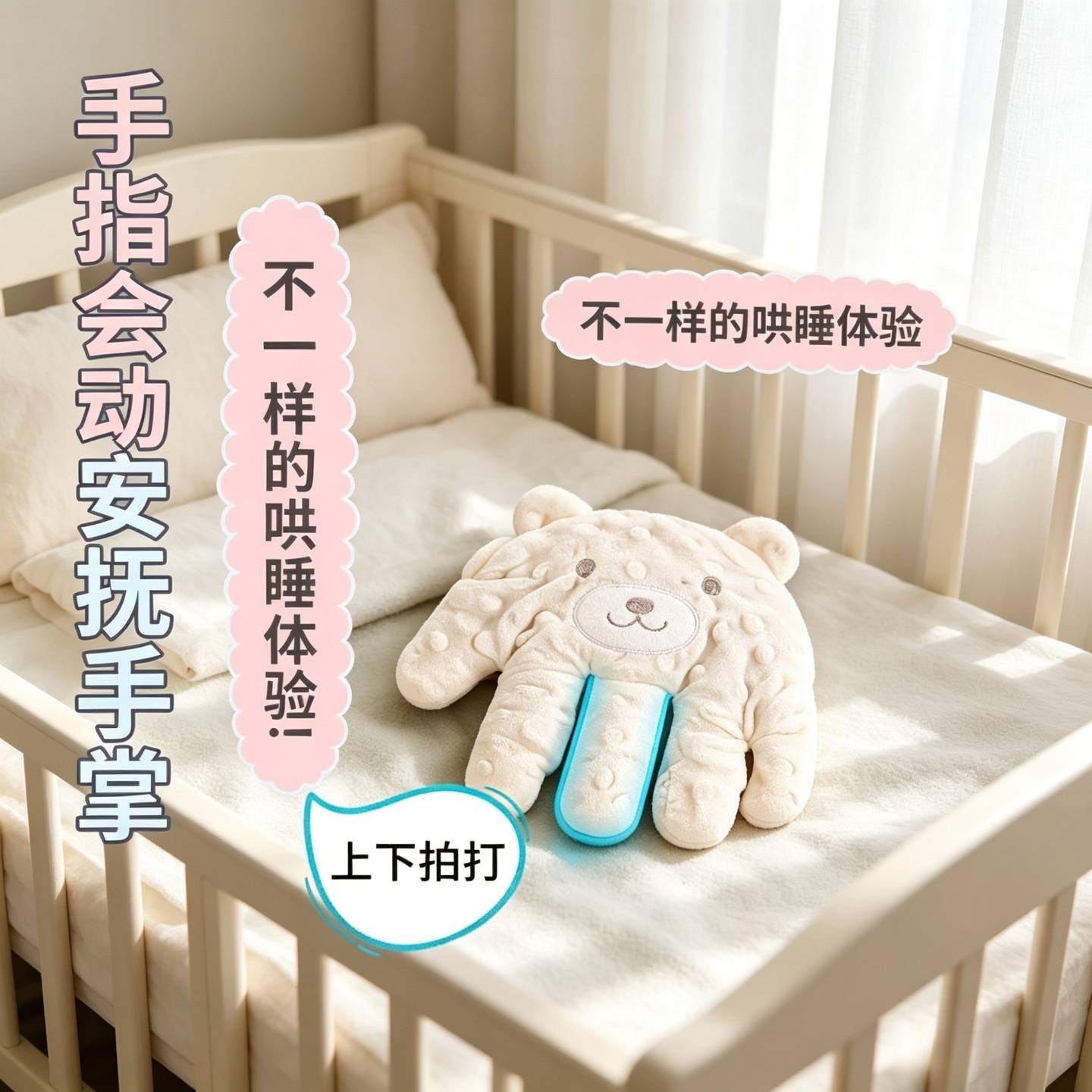 睡防拍闹哄哄枕头拍打玩偶自动手掌睡安抚睡二月防惊跳婴儿熊