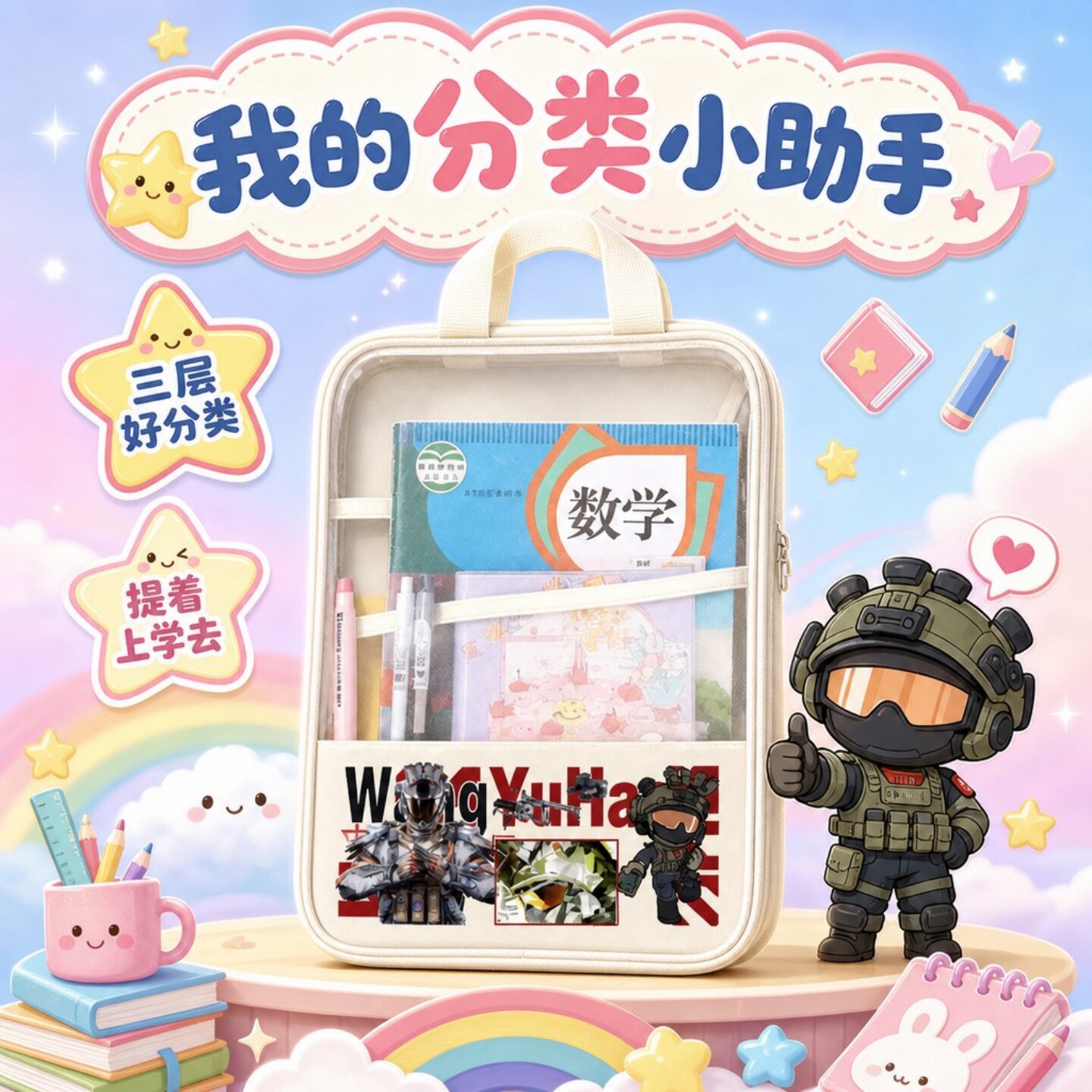 三角洲行动威龙科目袋三层手提