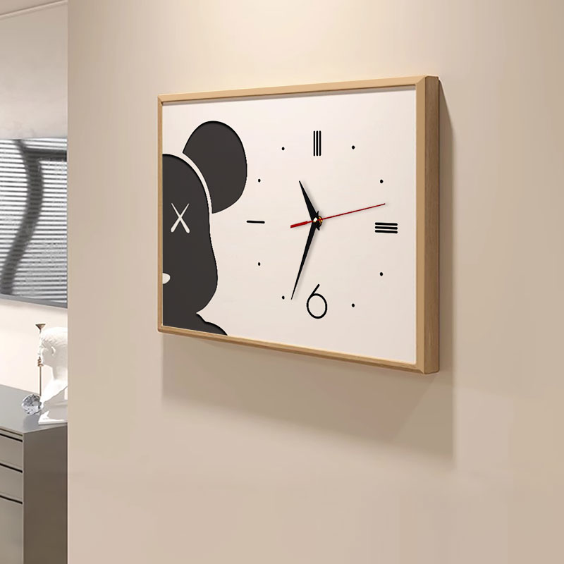 电表箱装饰画带钟表简约电闸配电箱遮挡时钟免打孔多媒体盒挂画