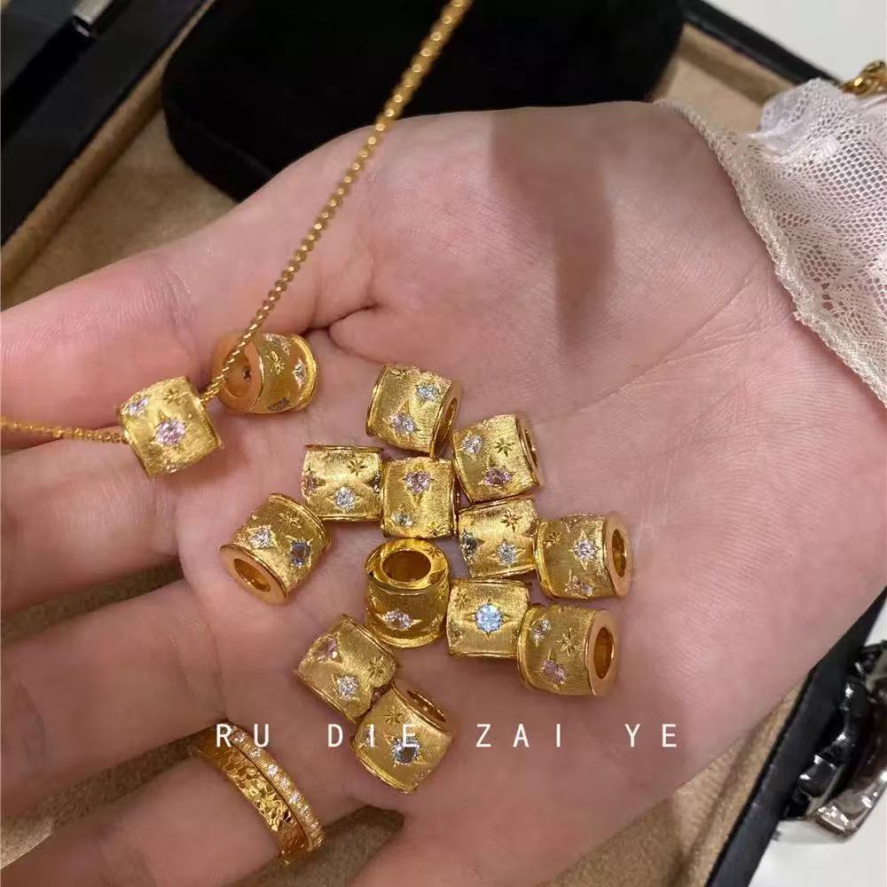 中古风金色拉丝腰筒八芒星项链颈饰复古毛衣链锁骨链爆款厂家直销