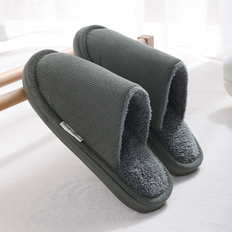 踩屎感棉拖鞋男士秋冬新款家居地板厚底毛绒保暖棉拖鞋女外穿