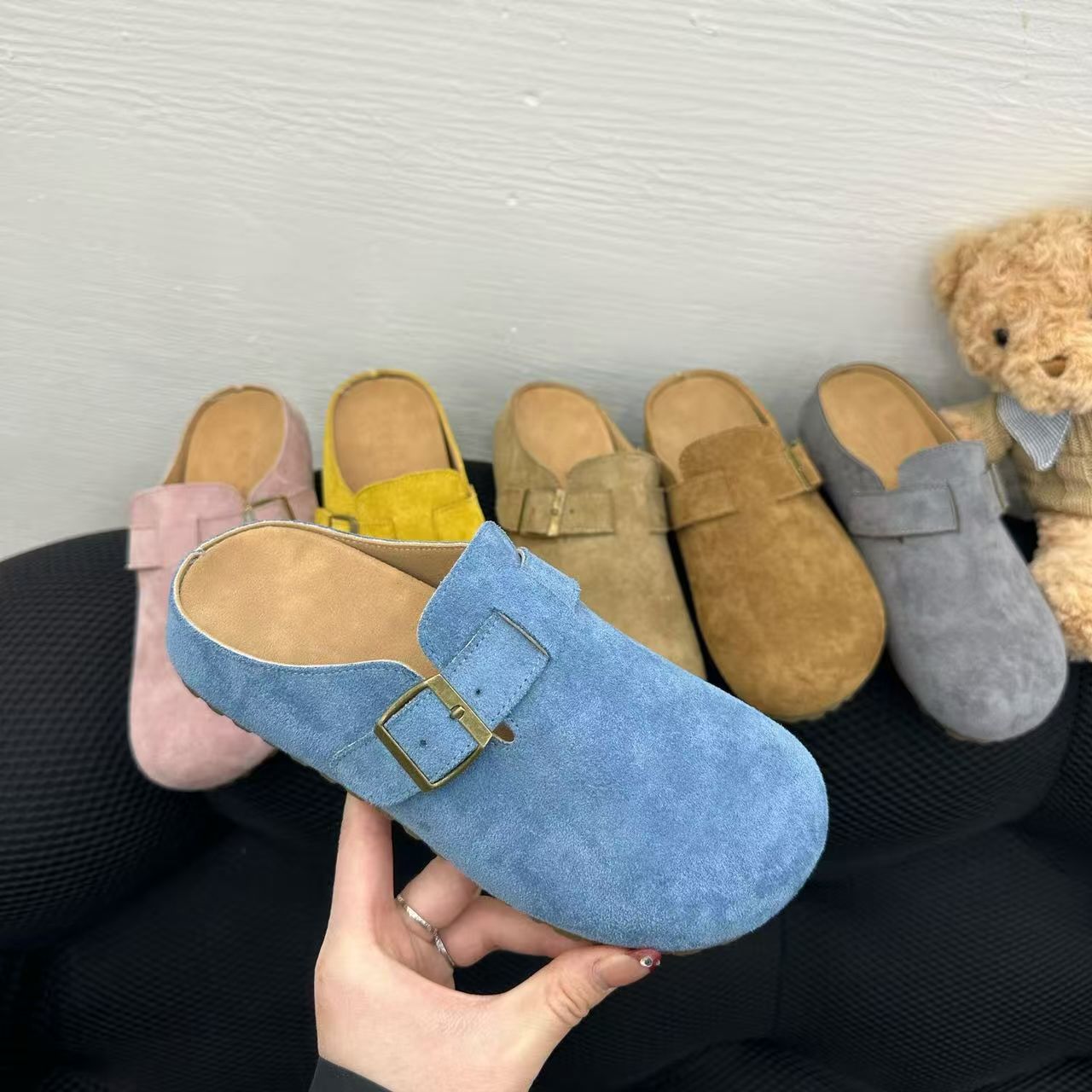 新款复古时尚包头勃肯鞋女软底懒人外穿厚底博肯拖鞋女鞋