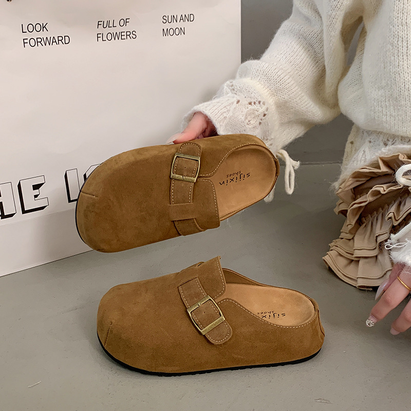 小个子增高勃肯鞋年春季新款厚底百搭包头半拖鞋外穿女拖鞋子