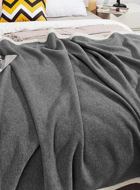 SPW羊毛羊绒毯100纯羊毛秋冬厚毯子可铺可盖简约卧室盖毯沙发毯