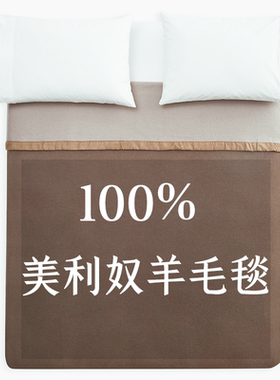 SPW美利奴羊毛毯100纯羊毛盖毯加厚加大卧室秋冬纯色毯子高档送礼